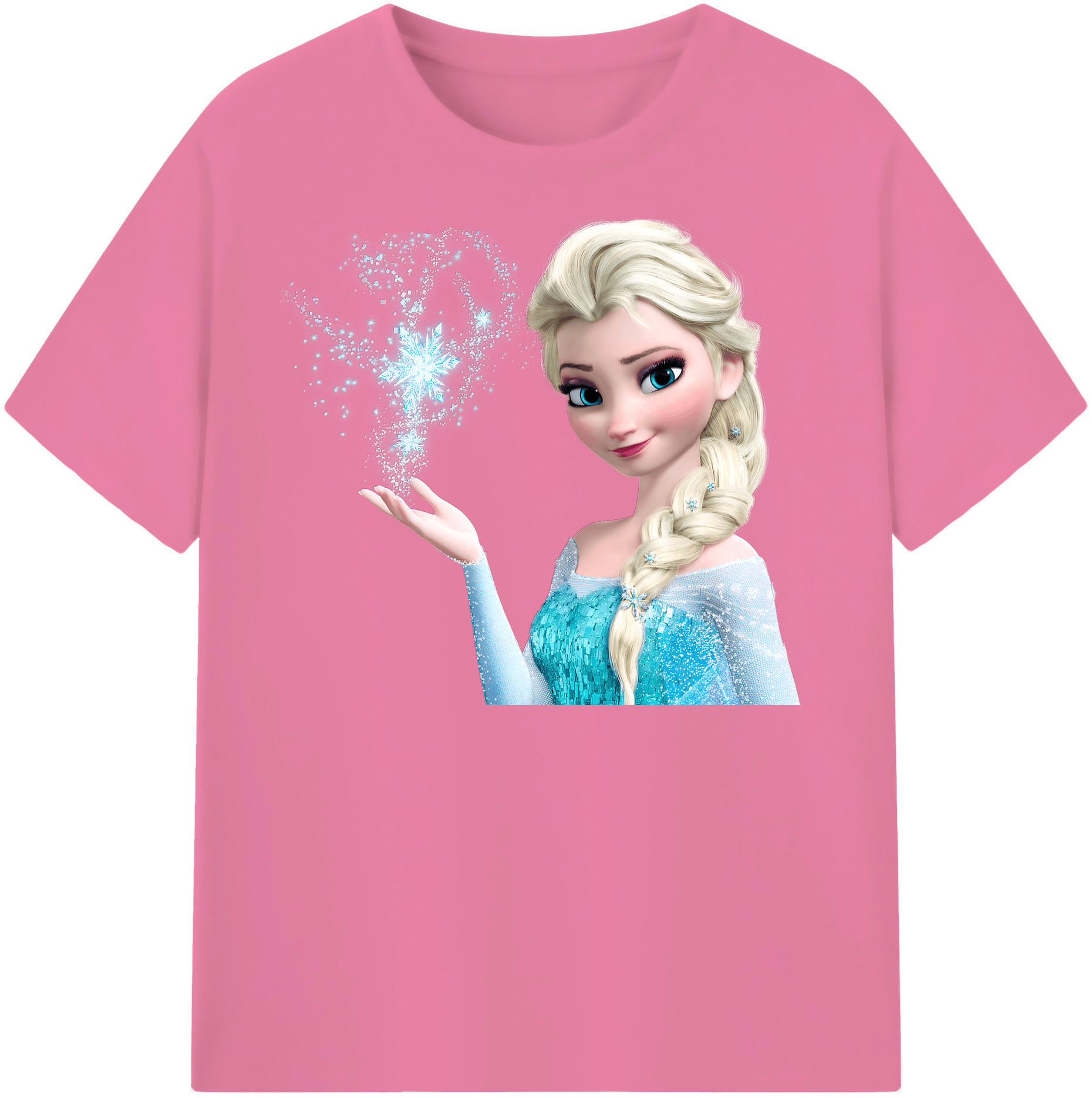 （画像用） アナと雪の女王 アンナ エルサ Frozen Anna Elsa 綿100％半袖Tシャツ（フロントプリント）